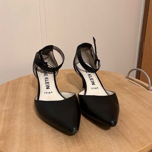 Anne Klein Black Ankle Strap Heels
